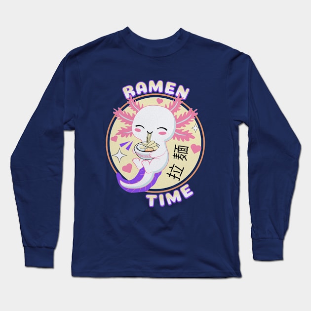 Axolotl Ramen Time Long Sleeve T-Shirt by Odetee